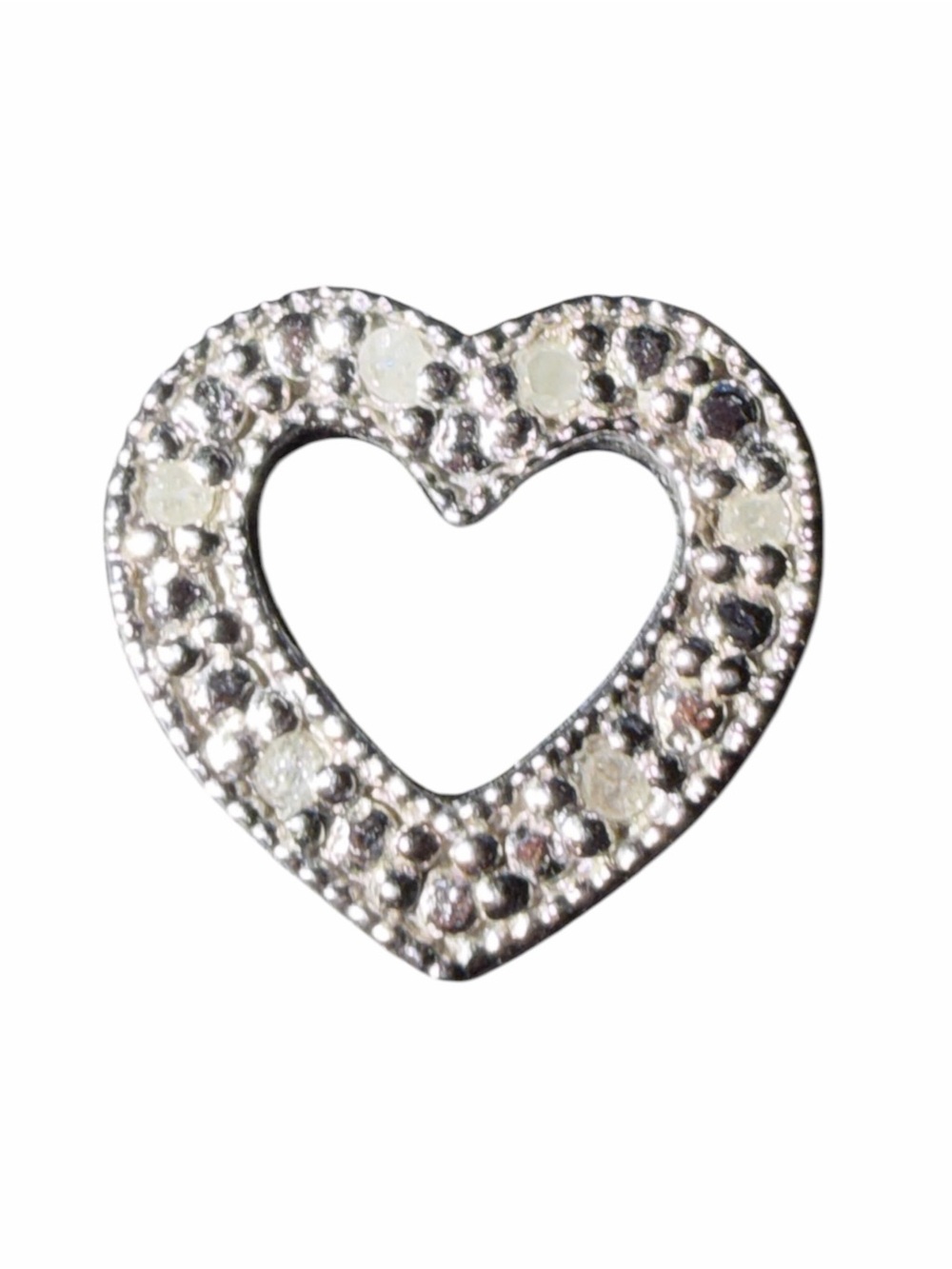 Sterling Silver Heart Crystal Pendant Charm